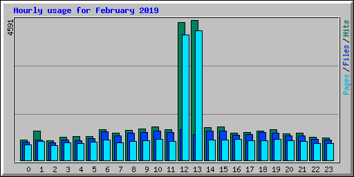 Hourly usage for February 2019