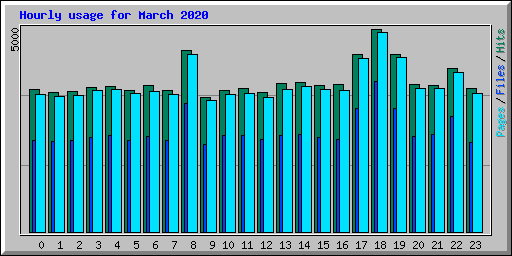 Hourly usage for March 2020